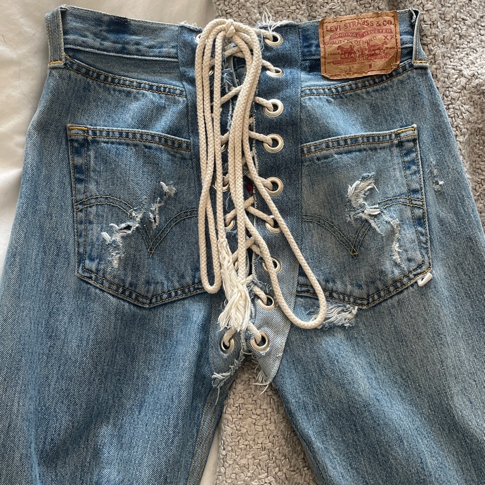 Custom Levi Lace up Jeans (Leah Jean)